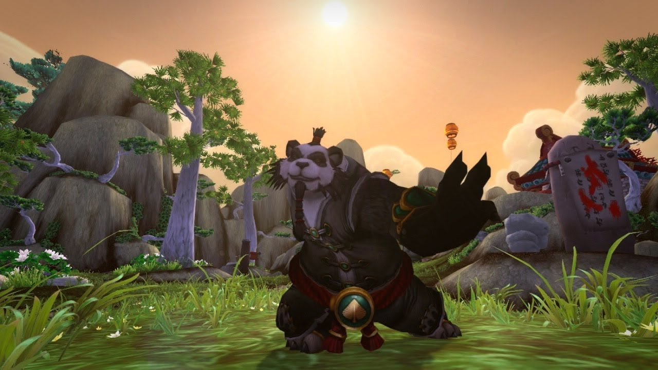 screenshot of a Pandaren monk from World of Warcraft.